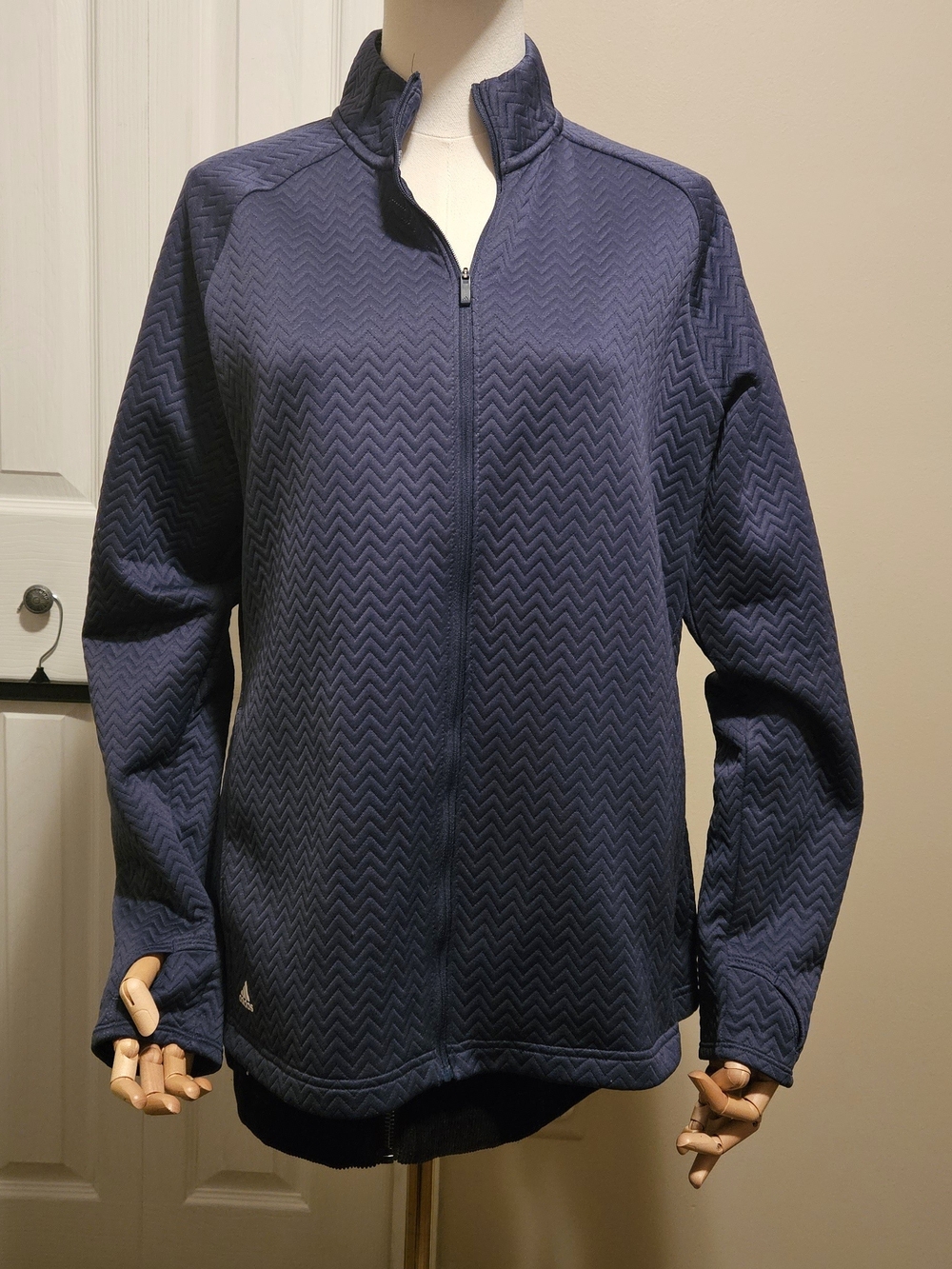 Adidas Women's Navy Full-Zip Golf Jacket. Size XL